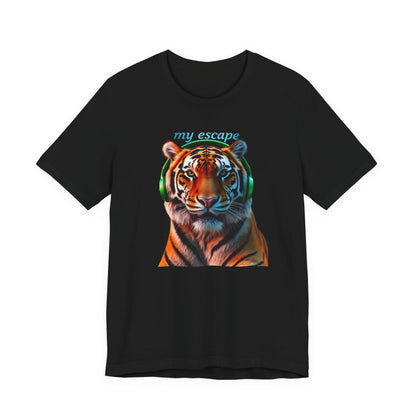 Tiger Head Headphones T‑Shirt – “my escape” Graphic Tee