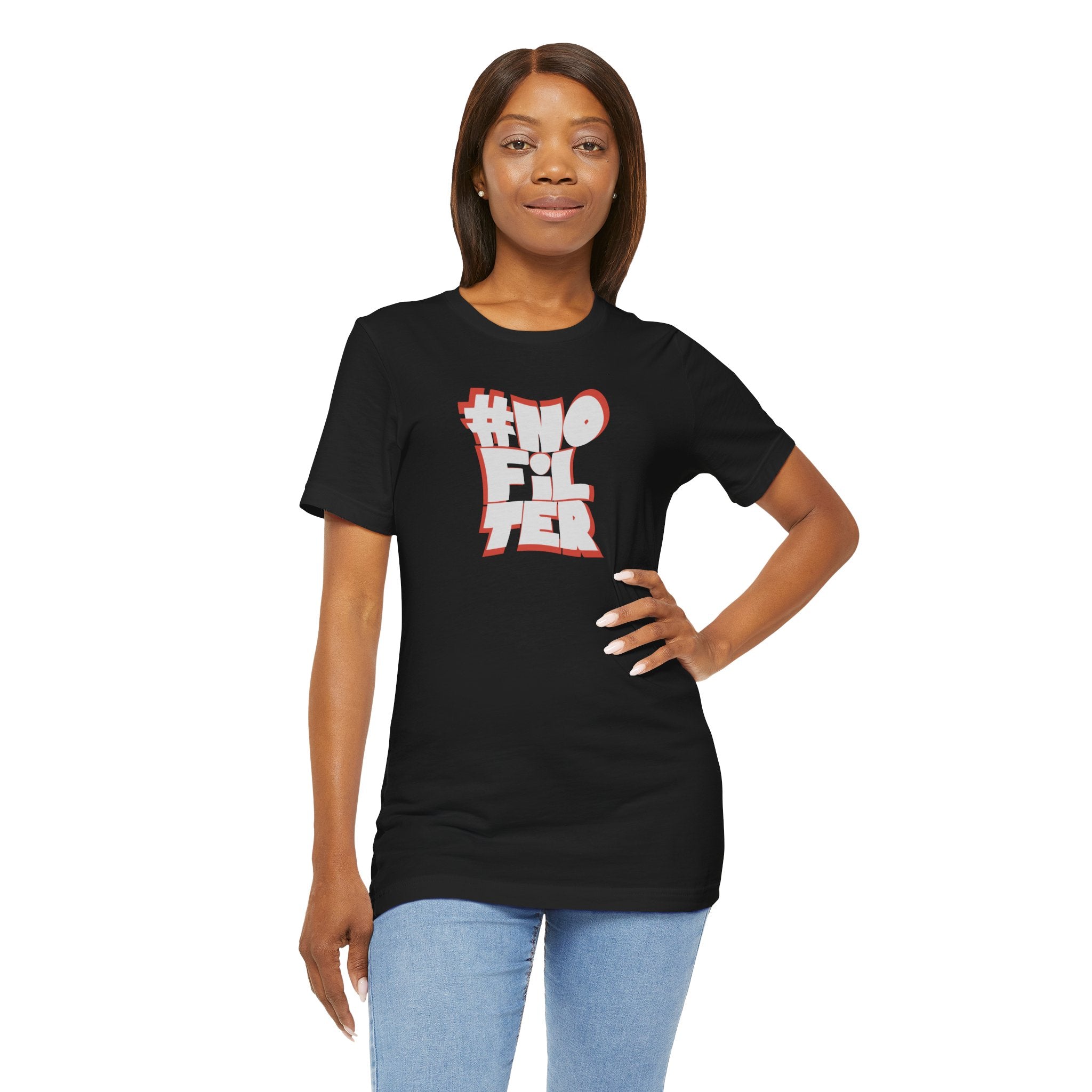 #NoFilter Unisex Short Sleeve Tee - Trendy Graphic T-Shirt for Everyday Style
