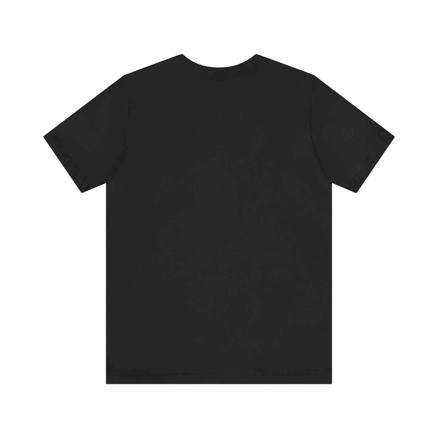 Back view of a black unisex jersey short sleeve tee for basketball enthusiasts, ideal for casual or athletic wear.