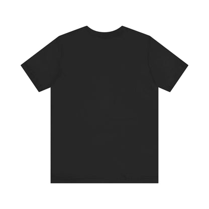 Back view of a black unisex jersey short sleeve tee for basketball enthusiasts, ideal for casual or athletic wear.