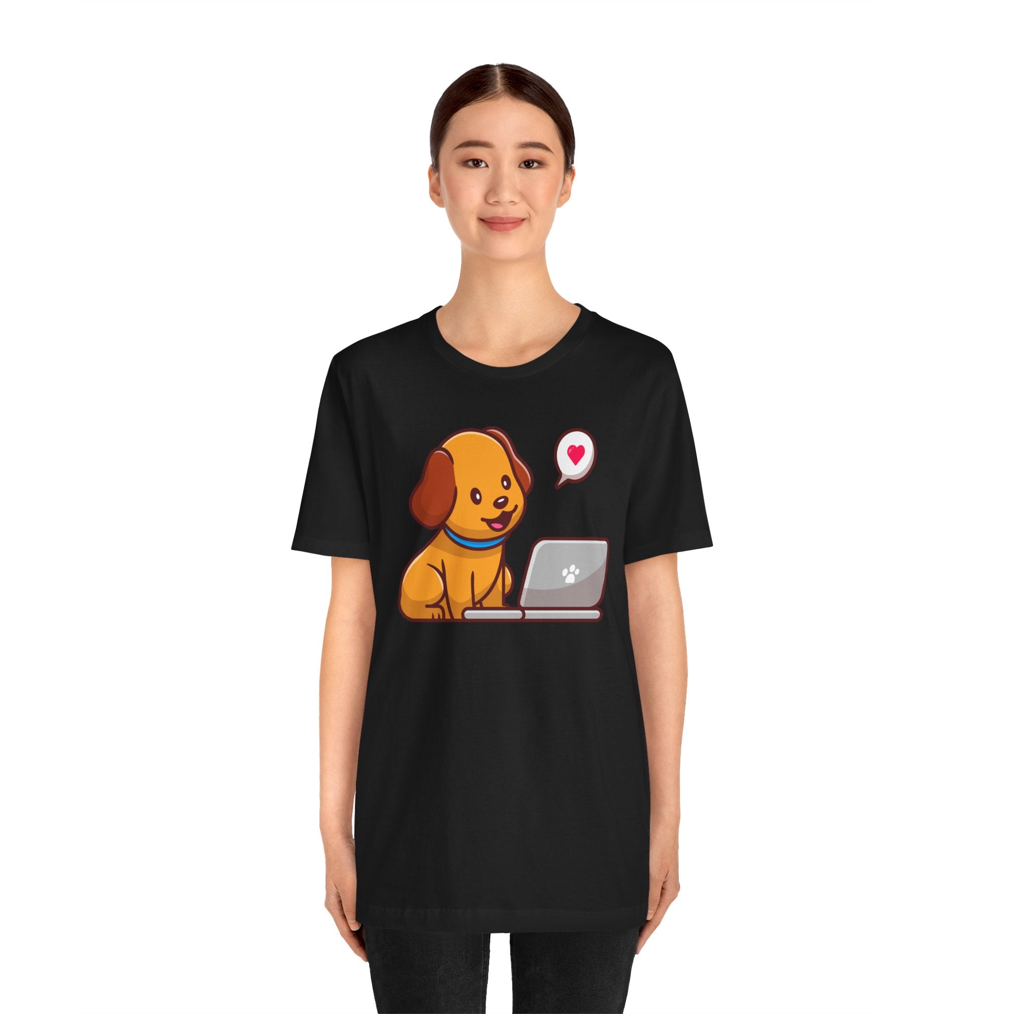 Animal Lover Unisex Tee - Express Delivery - Dog Laptop Design