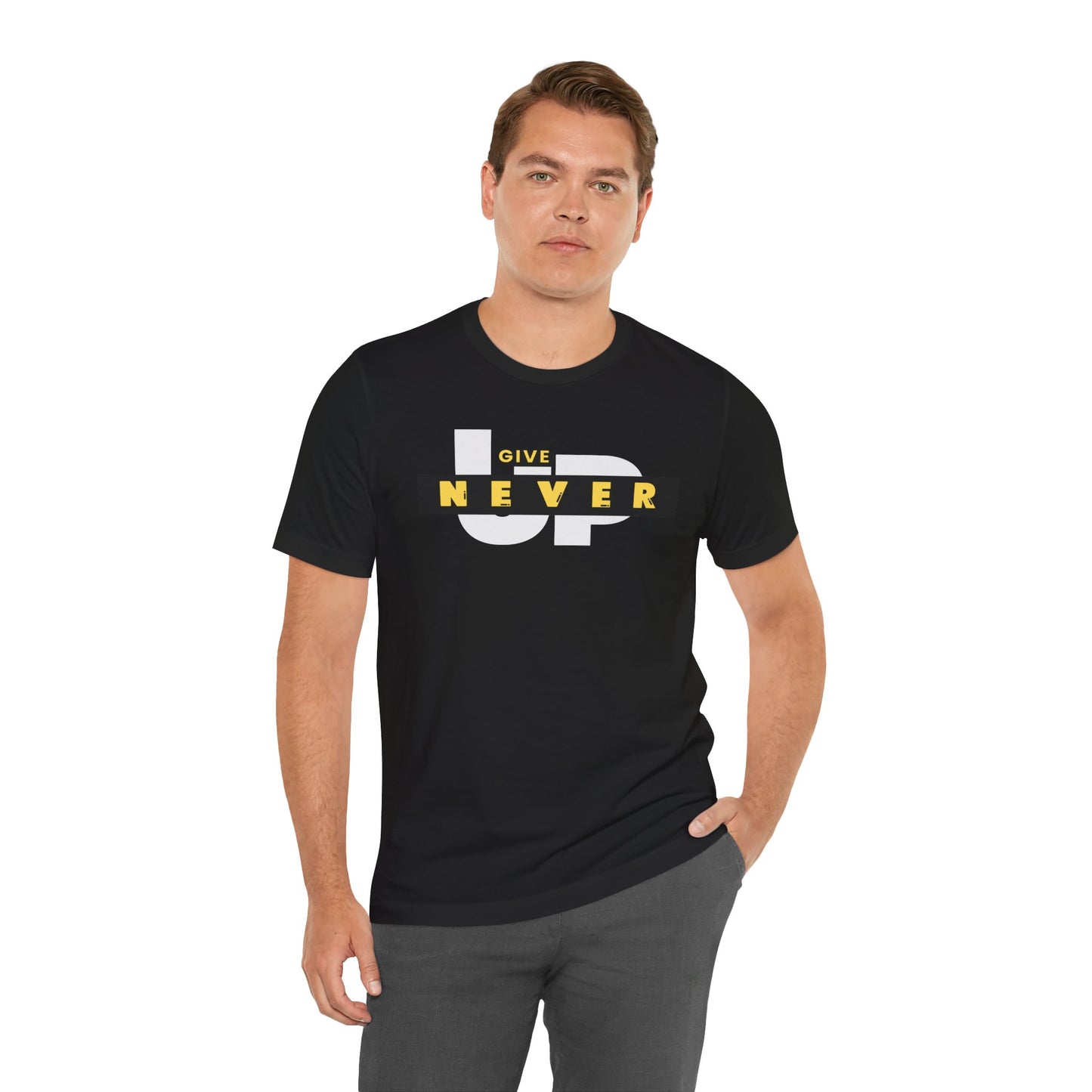 Motivational Unisex Tee – 'Never Give Up'