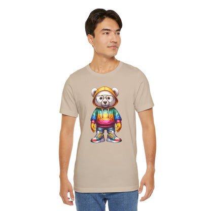 Unisex Jersey Short Sleeve Tee Teddy bear in hoodie