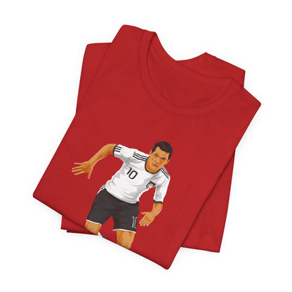 Soccer Player Action Tee – Men's Football Dribbling Graphic Shirt