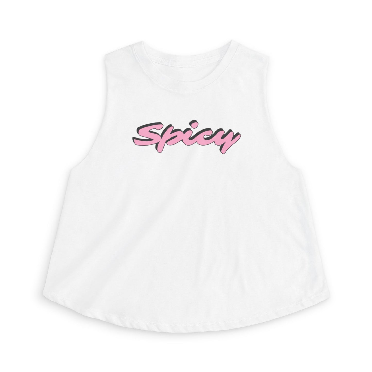 Spicy Pink Script Crop Top — Women's Trendy Graphic Tank