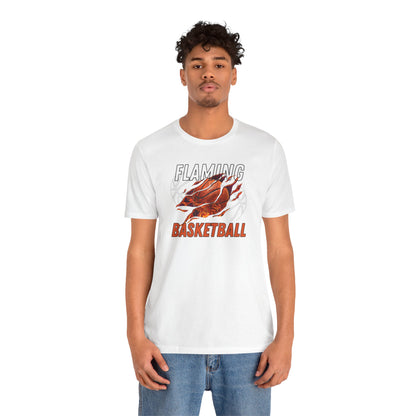 Flaming Basketball Graphic Tee for Sports Lovers