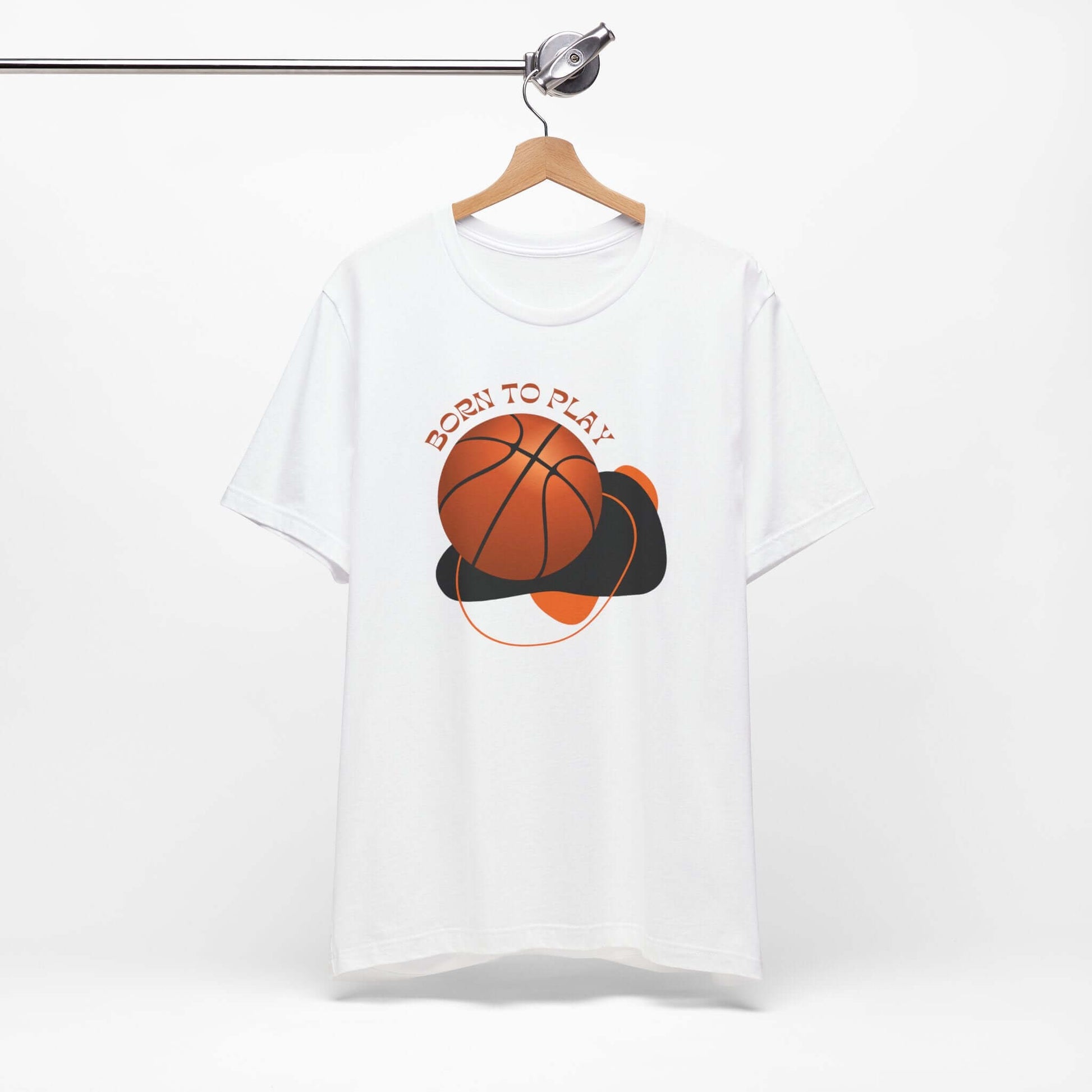 Basketball Lover's unisex tee featuring a colorful 'Born to Play' design, perfect for sports fans and casual wear.