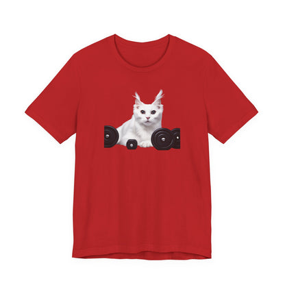 Cat DJ T-Shirt — Cute White Cat with Turntables Tee