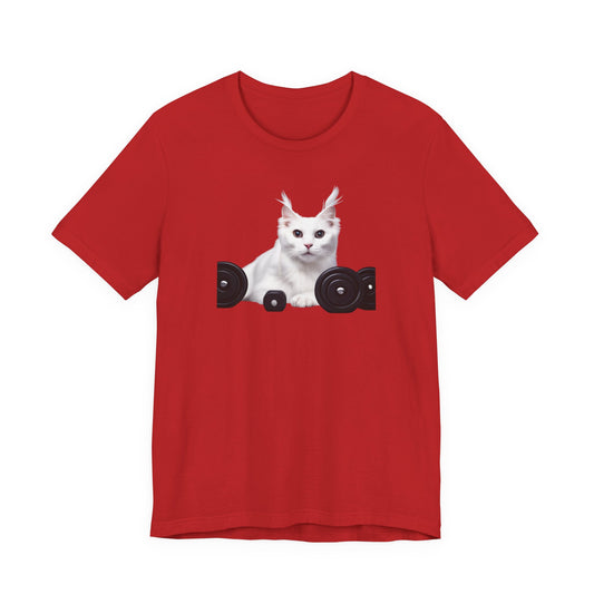 Cat DJ T-Shirt — Cute White Cat with Turntables Tee