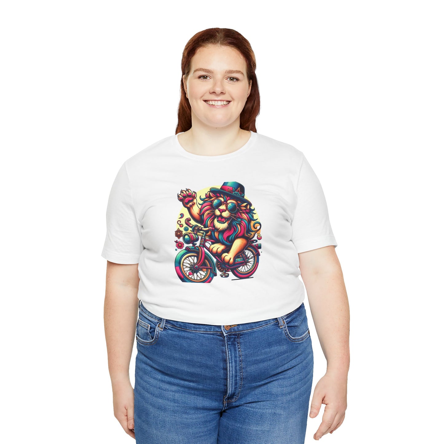 Playful Lion Graphic Tee - Unisex Jersey Short Sleeve T-Shirt
