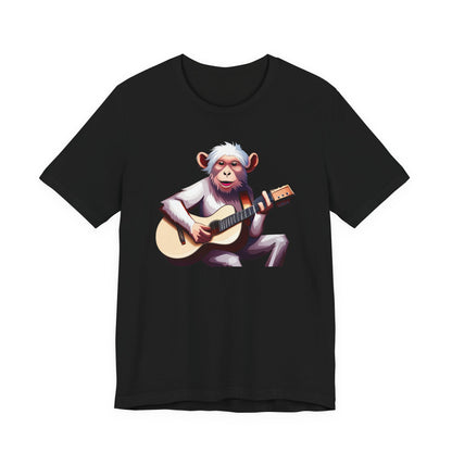 Monkey Playing Guitar T‑Shirt — Cute Acoustic Musician Tee