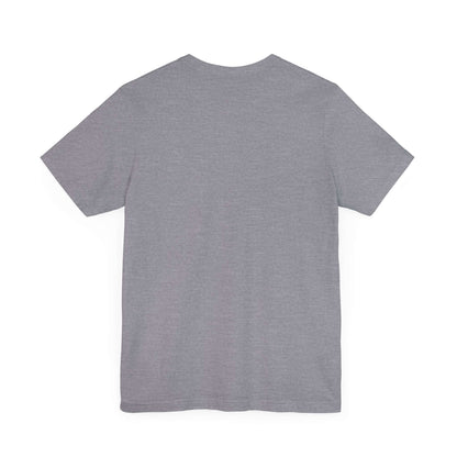 Back view of a gray unisex street style tee, perfect for casual urban fashion and versatile wear.