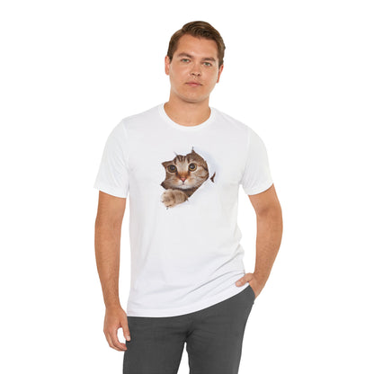 Cute Cat Peeking Unisex Tee | Fun & Playful Cat Design