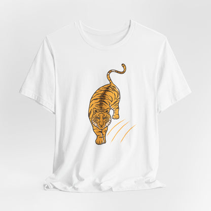 Tiger Illustration T-Shirt - Vintage Walking Tiger Graphic Tee