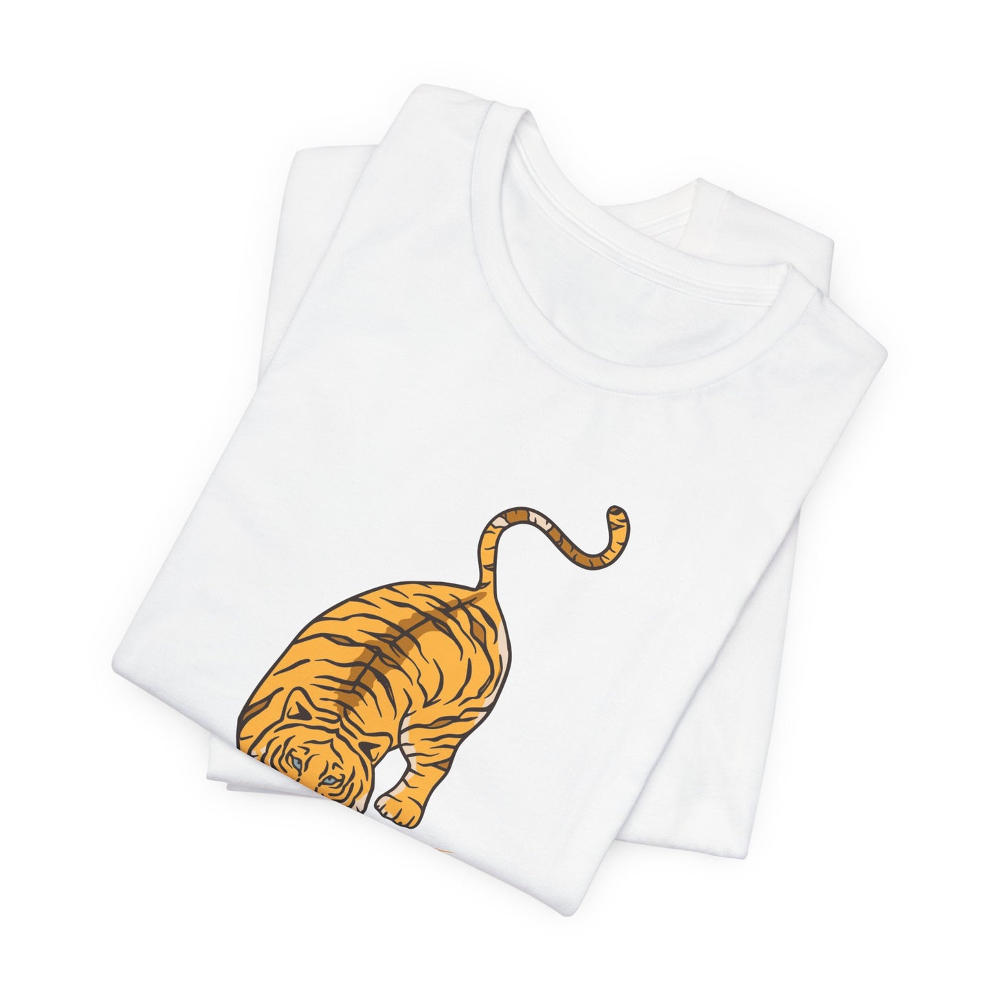 Tiger Illustration T-Shirt - Vintage Walking Tiger Graphic Tee