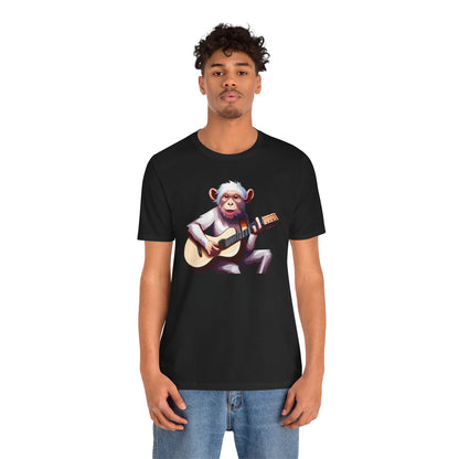 Monkey Playing Guitar T‑Shirt — Cute Acoustic Musician Tee