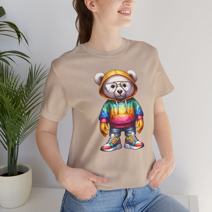 Unisex Jersey Short Sleeve Tee Teddy bear in hoodie