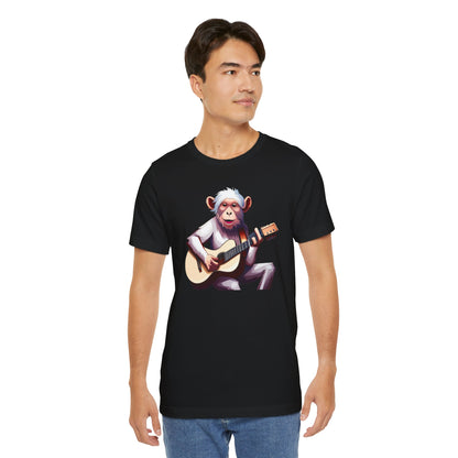 Monkey Playing Guitar T‑Shirt — Cute Acoustic Musician Tee