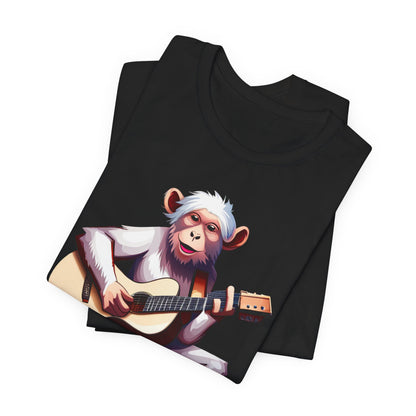 Monkey Playing Guitar T‑Shirt — Cute Acoustic Musician Tee