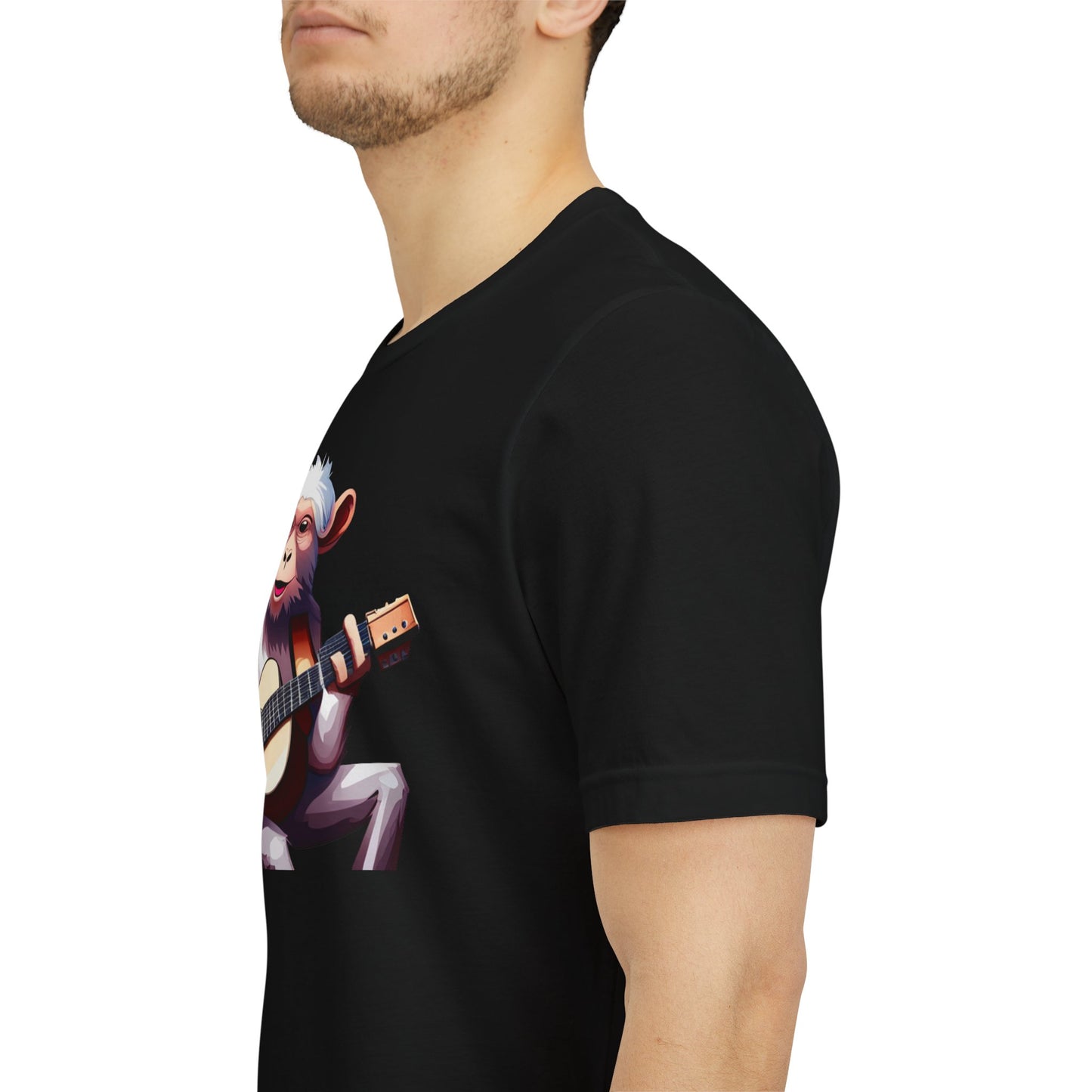 Monkey Playing Guitar T‑Shirt — Cute Acoustic Musician Tee