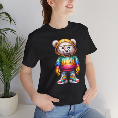 Unisex Jersey Short Sleeve Tee Teddy bear in hoodie