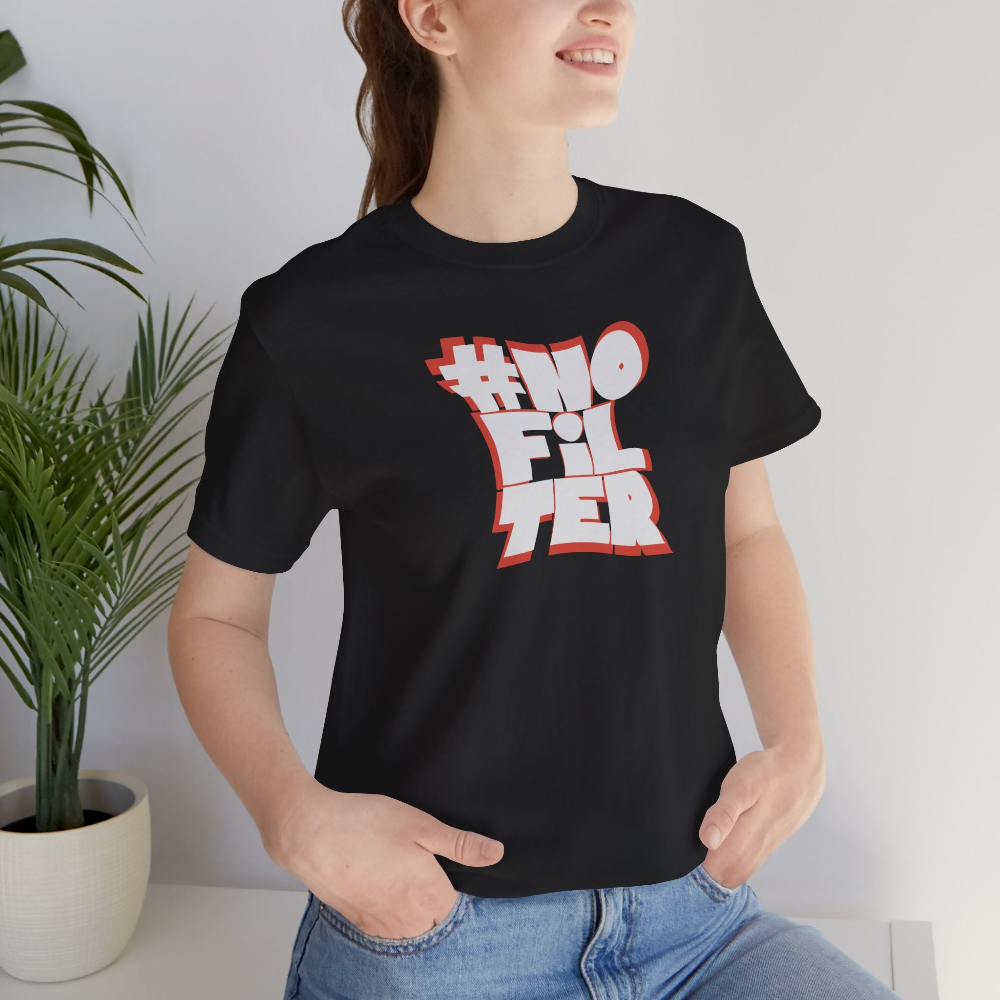 #NoFilter Unisex Short Sleeve Tee - Trendy Graphic T-Shirt for Everyday Style