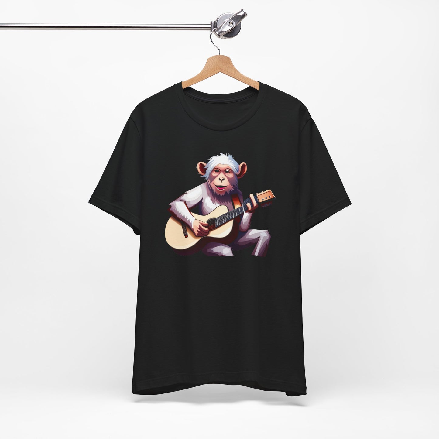 Monkey Playing Guitar T‑Shirt — Cute Acoustic Musician Tee